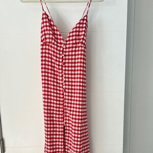 Zara Strappy Gingham Midi Dress – Size M